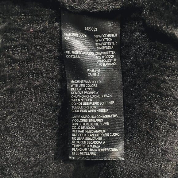 Black Sherpa Fleece Zip Hoodie Jacket — Soft Faux Fur, Women’s Size XL - Picture 4 of 7